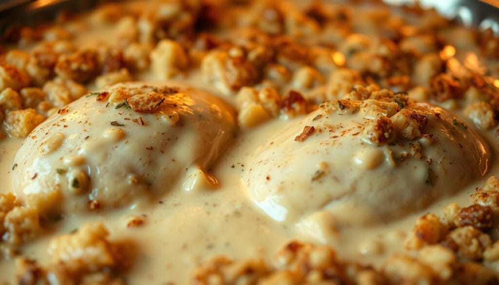 creamy chicken and stuffing bake creamy chicken and stuffing bake