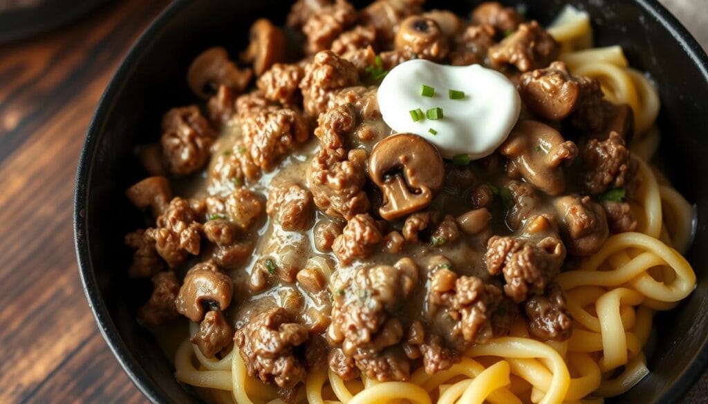 ground beef stroganoff recipe