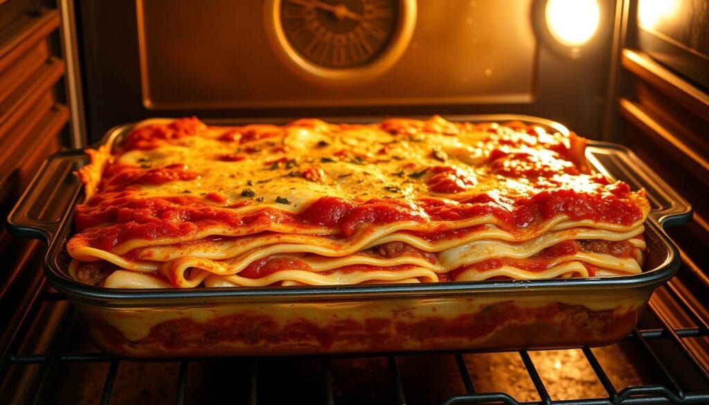 authentic lasagna baking
